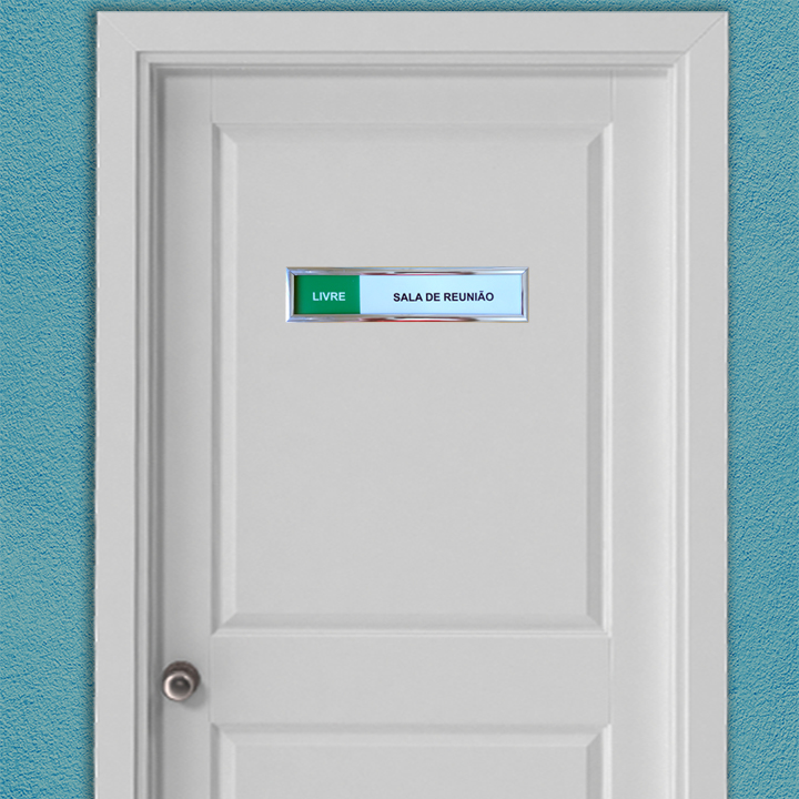 PLACA PARA PORTA PERSONALIZADO | SALA DE REUNIÃO - LIVRE OU OCUPADO